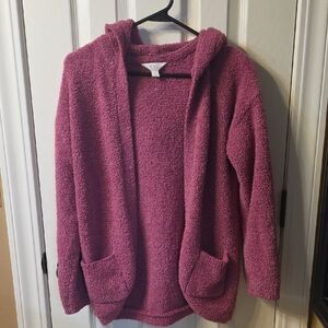 Kids Cozy Pink Hooded Sweater